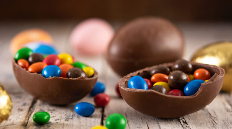 Colorful chocolate Easter eggs